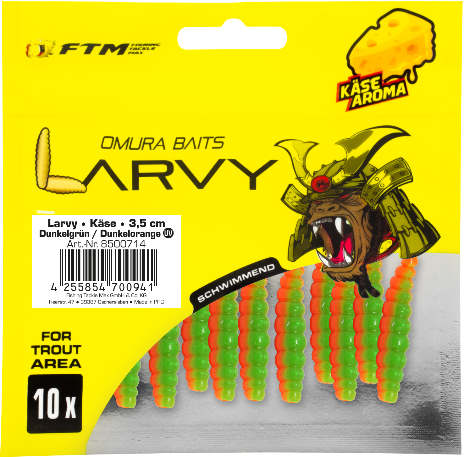 Omura Baits Larvy Käse 3,5 cm Dunkelgrün / Dunkelorange