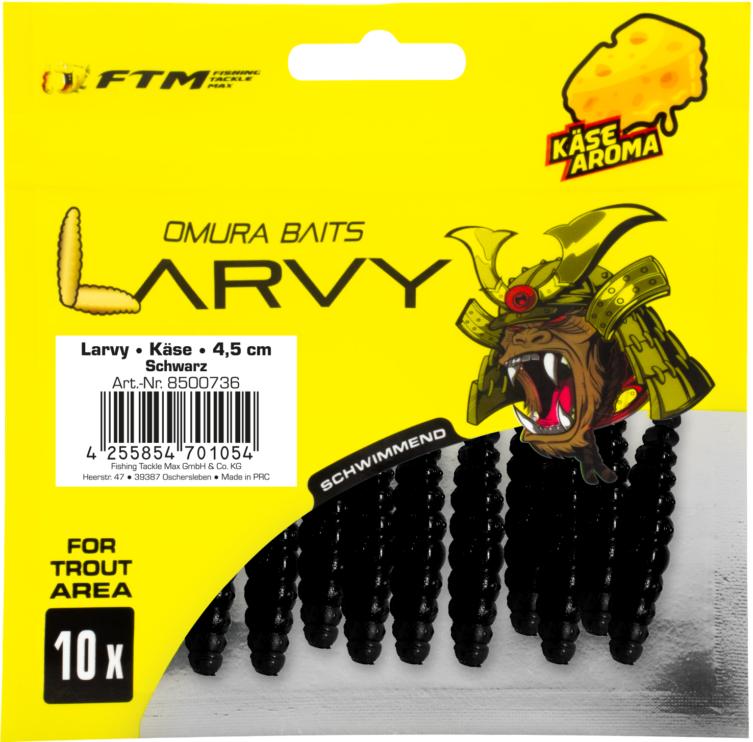 Omura Baits Larvy Käse 4,5 cm Schwarz