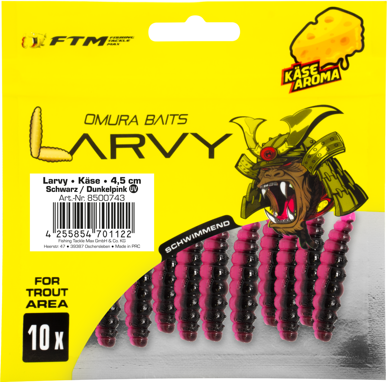 Omura Baits Larvy Käse 4,5 cm Schwarz / Dunkelpink
