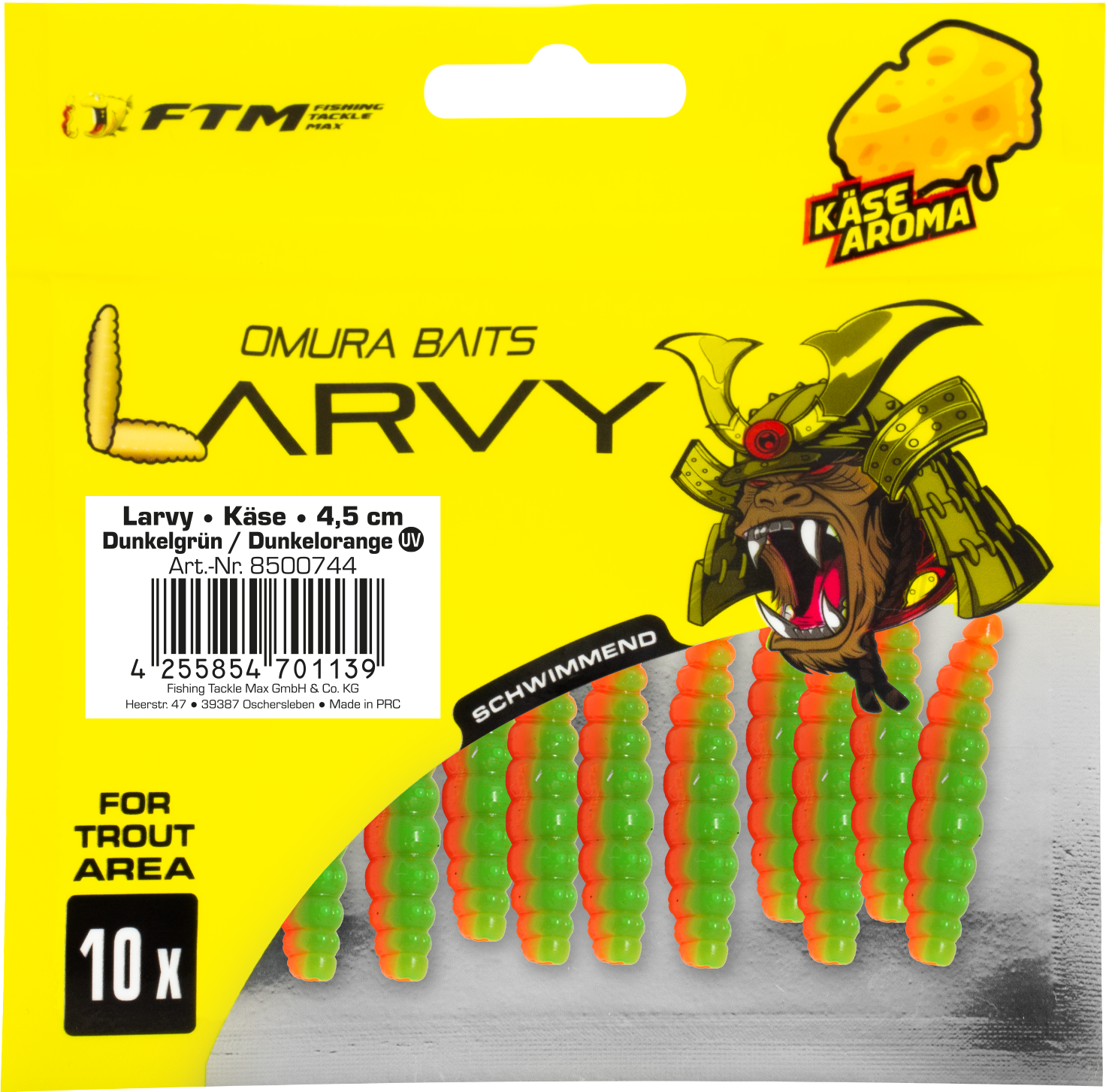 Omura Baits Larvy Käse 4,5 cm Dunkelgrün / Dunkelorange