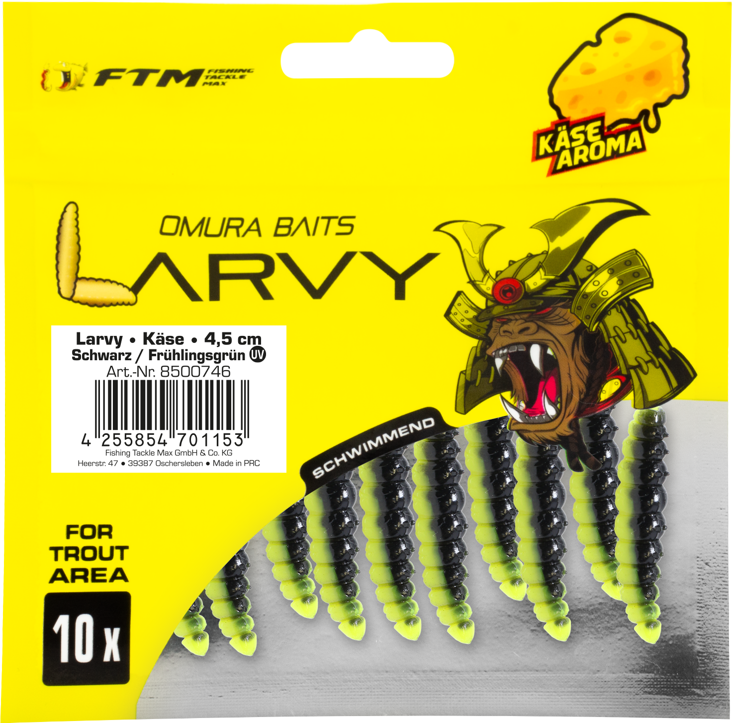 Omura Baits Larvy Käse 4,5 cm Schwarz / Frühlingsgrün