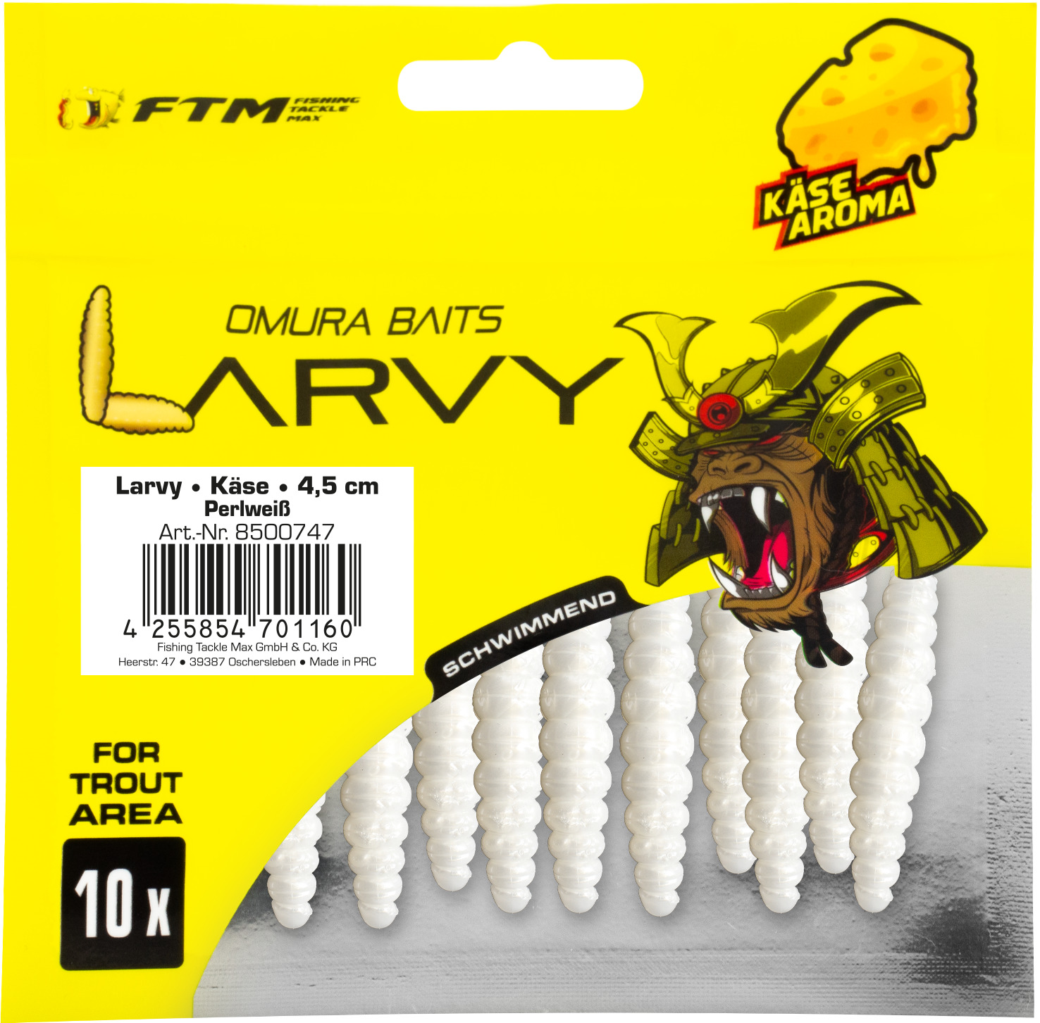 Omura Baits Larvy Käse 4,5 cm Perlweiß