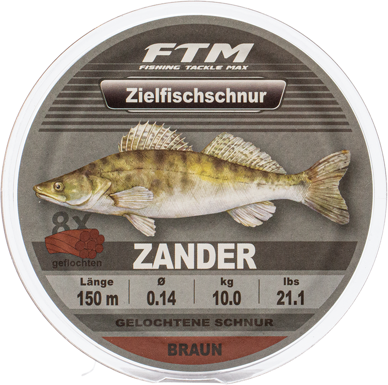 Zielfischschnur geflochten Zander braun Ø 0,14 mm 150 m