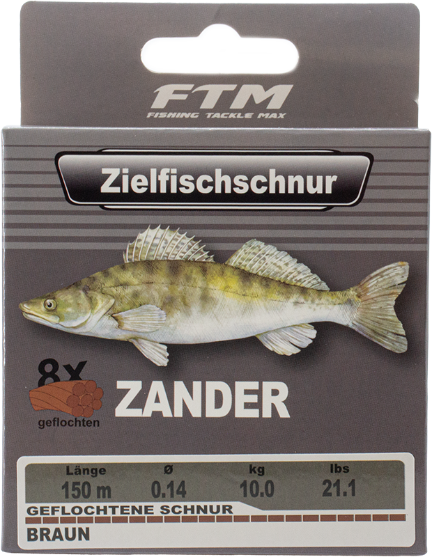Zielfischschnur geflochten Zander braun Ø 0,14 mm 150 m