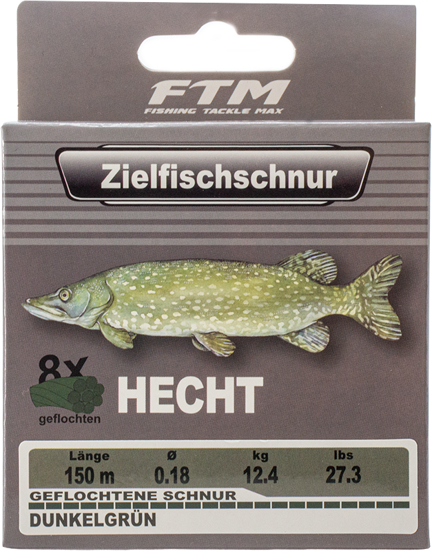 Zielfischschnur geflochten Hecht dunkelgrün Ø 0,18 mm 150 m
