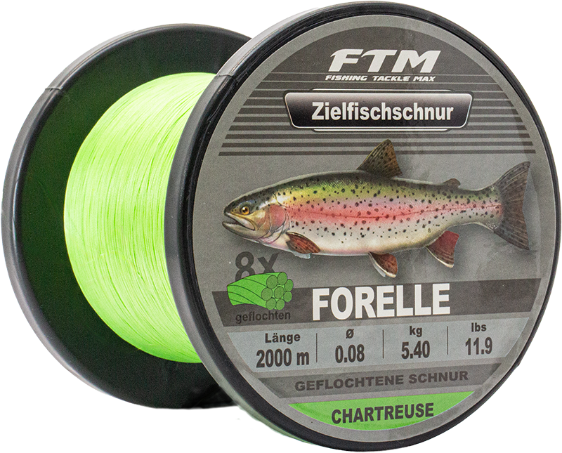 Zielfischschnur geflochten Forelle chartreuse Ø 0,08 mm 2000 m