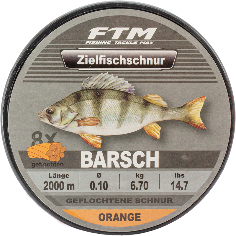 Zielfischschnur geflochten Barsch orange Ø 0,10 mm 2000 m