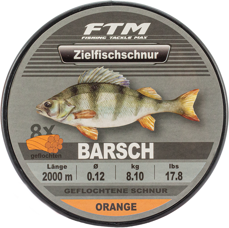 Zielfischschnur geflochten Barsch orange Ø 0,12 mm 2000 m