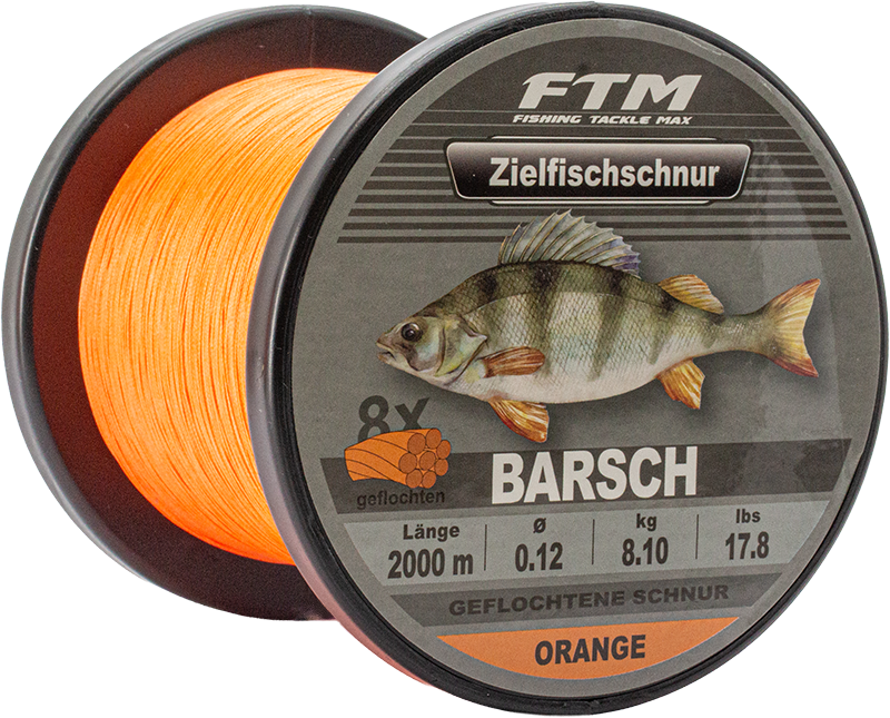 Zielfischschnur geflochten Barsch orange Ø 0,12 mm 2000 m