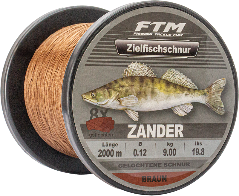 Zielfischschnur geflochten Zander braun Ø 0,12 mm 2000 m