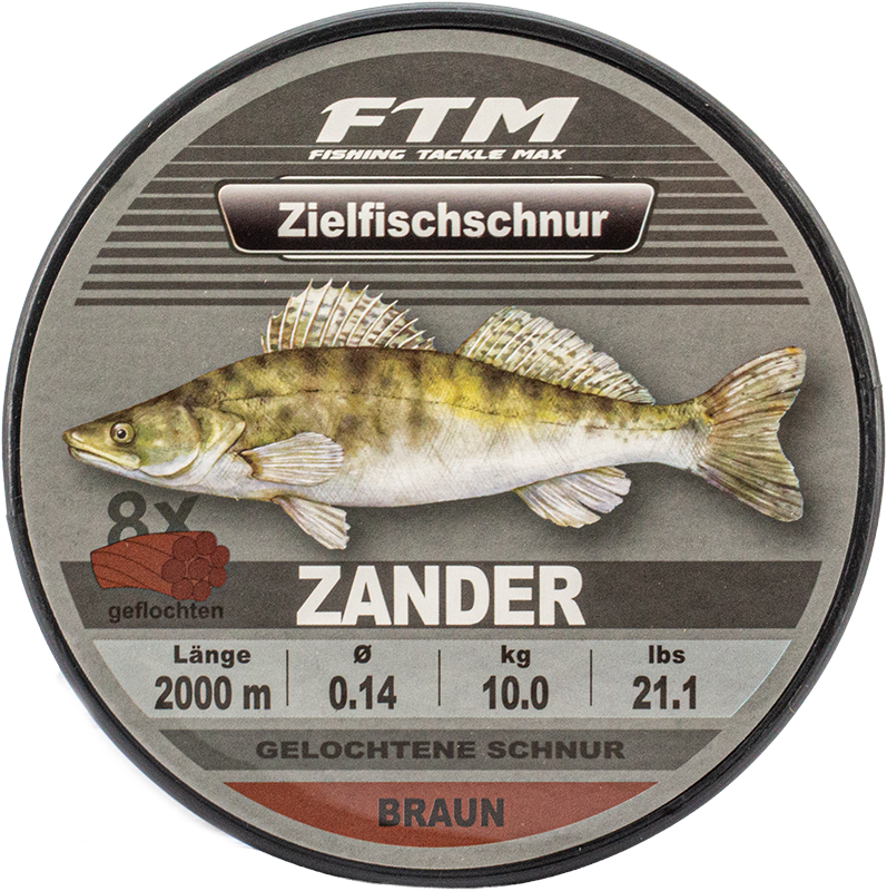 Zielfischschnur geflochten Zander braun Ø 0,14 mm 2000 m