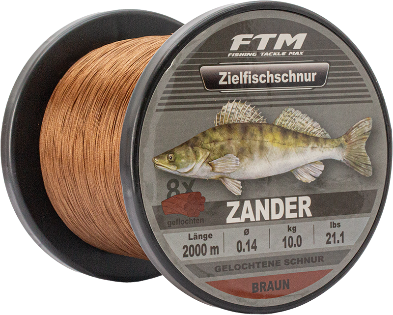 Zielfischschnur geflochten Zander braun Ø 0,14 mm 2000 m