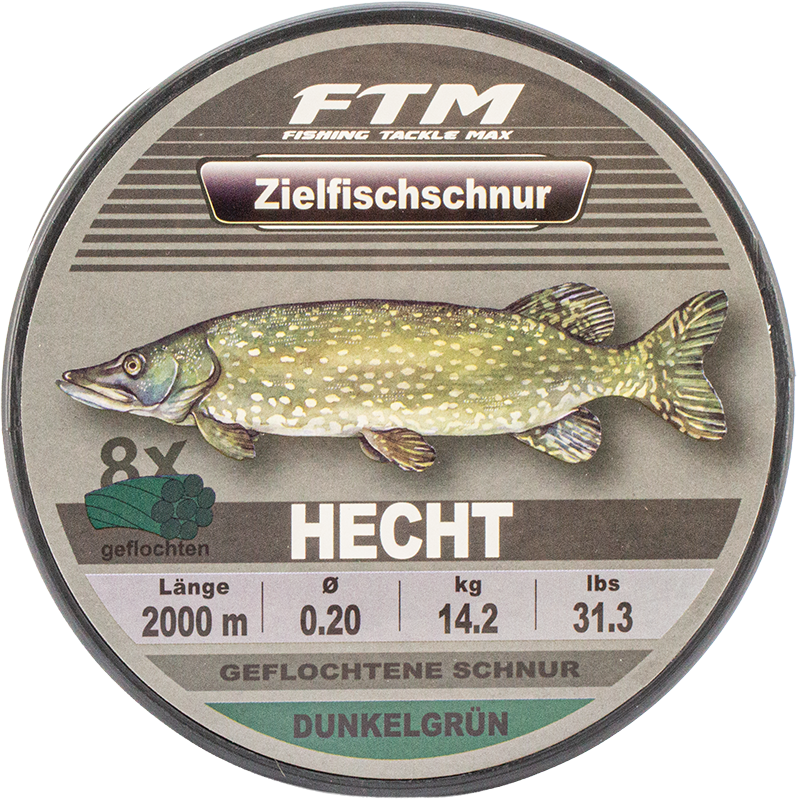 Zielfischschnur geflochten Hecht dunkelgrün Ø 0,20 mm 2000 m