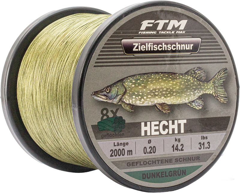 Zielfischschnur geflochten Hecht dunkelgrün Ø 0,20 mm 2000 m