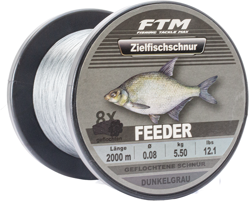 Zielfischschnur geflochten Feeder dunkelgrau Ø 0,08 mm 2000 m