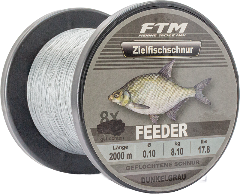 Zielfischschnur geflochten Feeder dunkelgrau Ø 0,10 mm 2000 m
