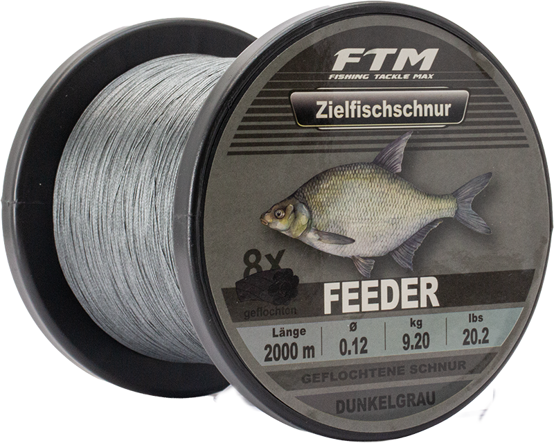 Zielfischschnur geflochten Feeder dunkelgrau Ø 0,12 mm 2000 m