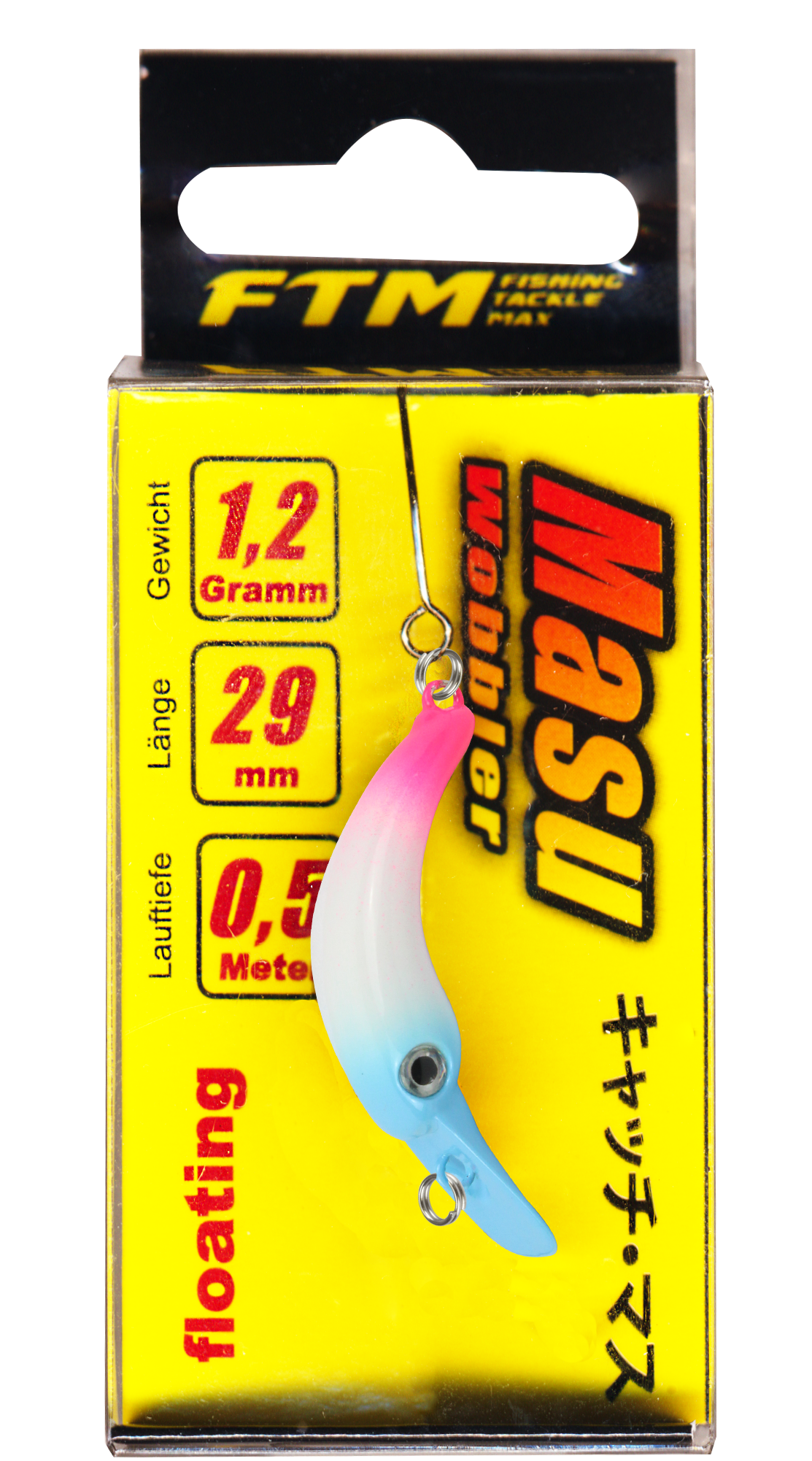 Wobbler Masu 1,2 g UV blau / weiß / pink