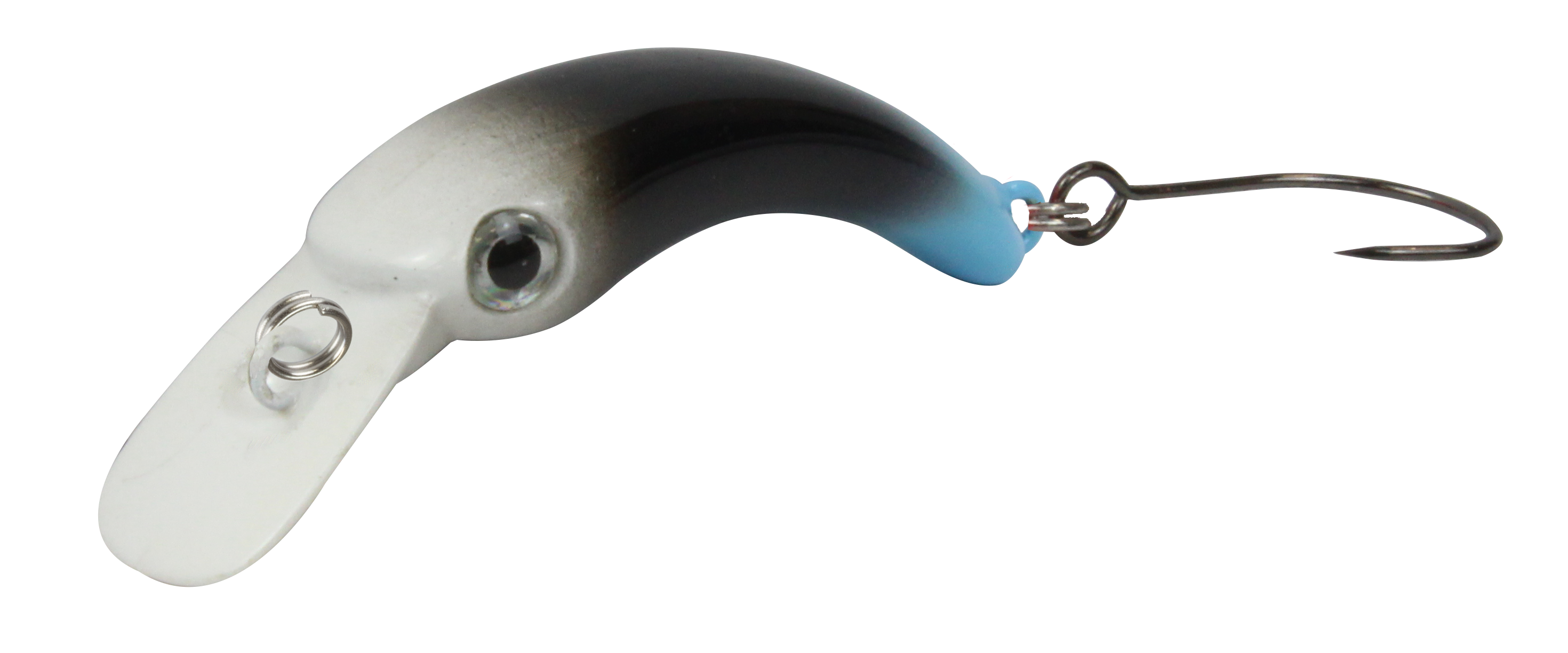 Wobbler Masu 1,2 g weiß / schwarz / hellblau