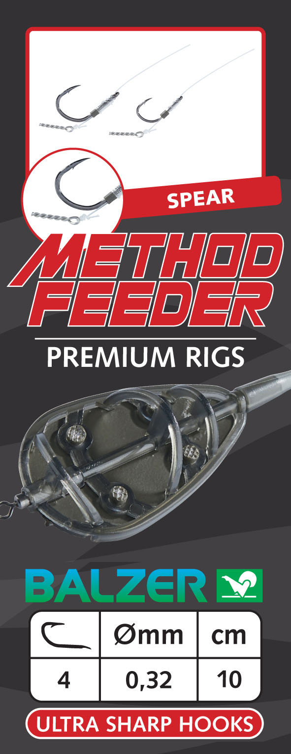 Premium Method Feeder Haken mit Speer, Gr. 10/0,26mm, 10cm