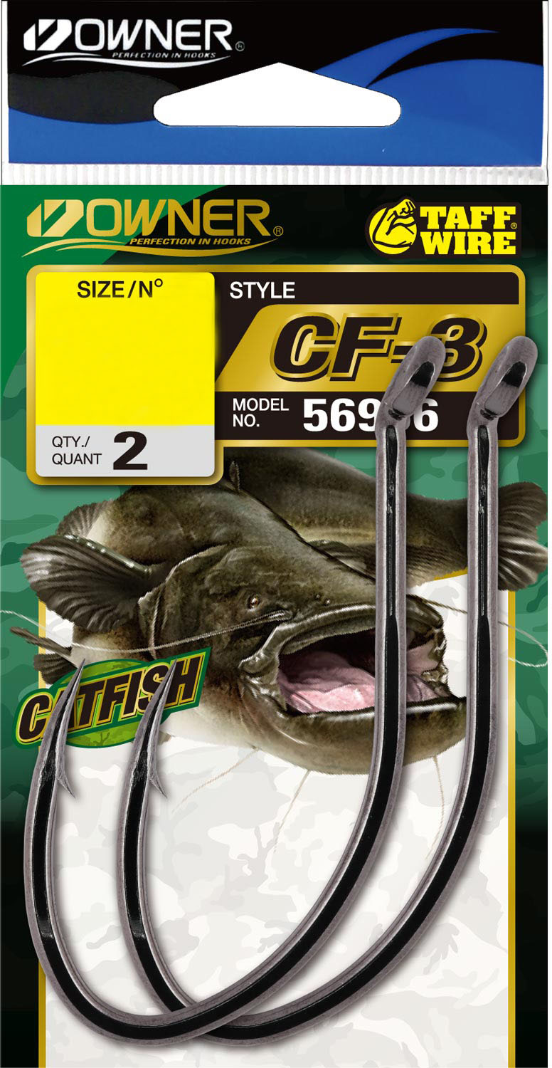 Owner CF-3 Catfish Allround-Einzelhaken schwarz-chrom 9/0