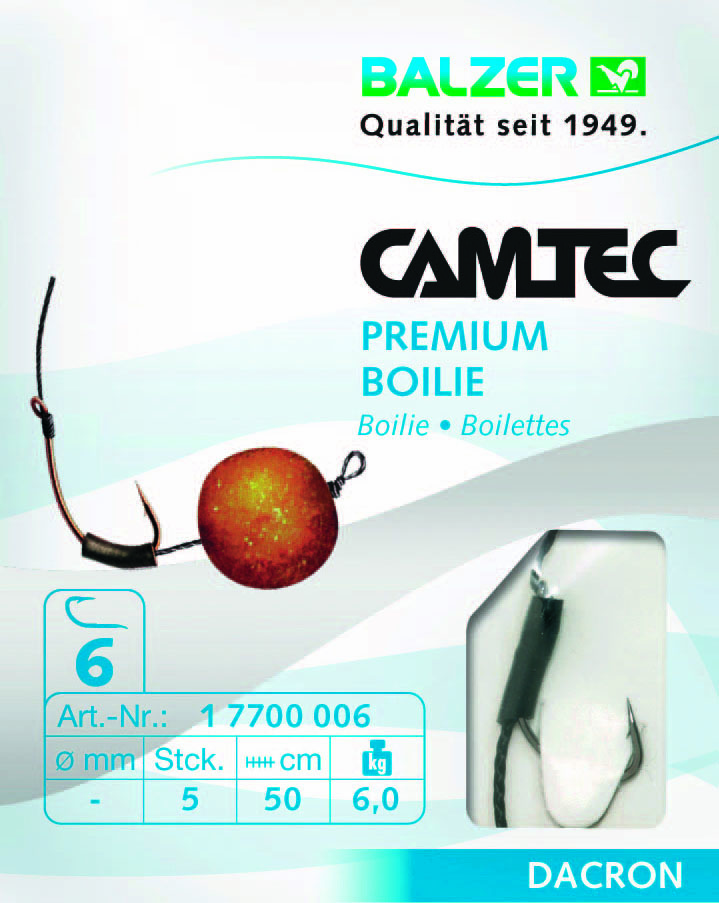Camtec Premium Boilie schwarz geflochten 50cm #1