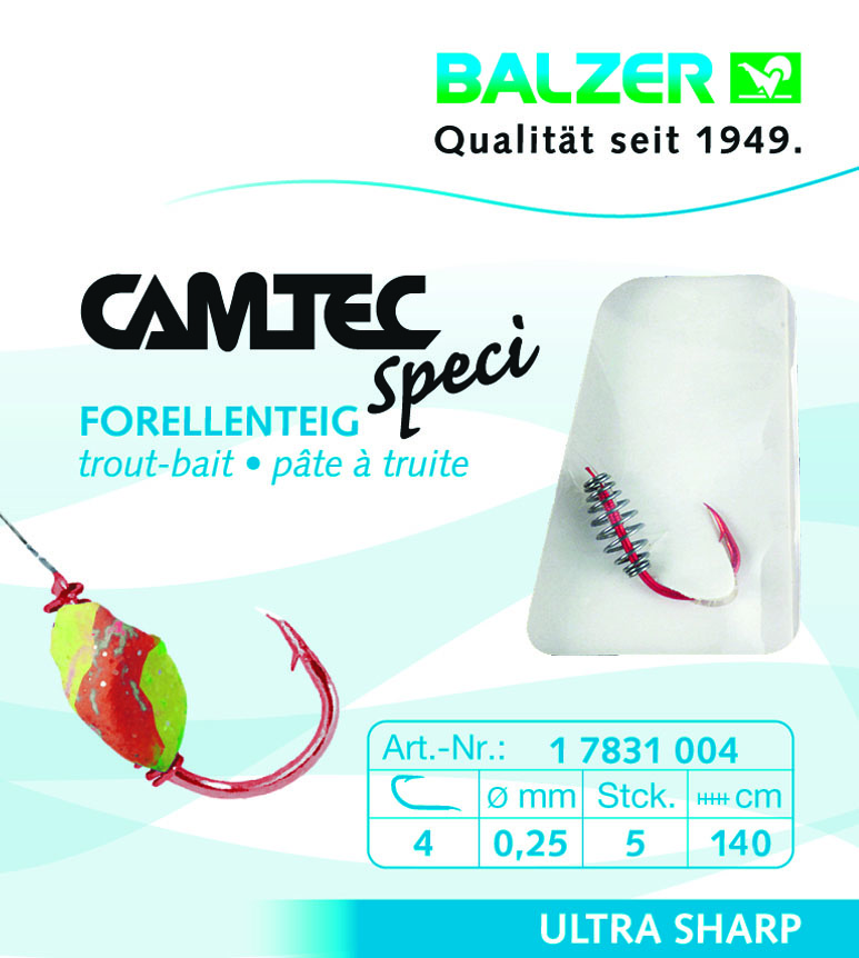 Camtec Speci Forellenteig rot 130cm #10