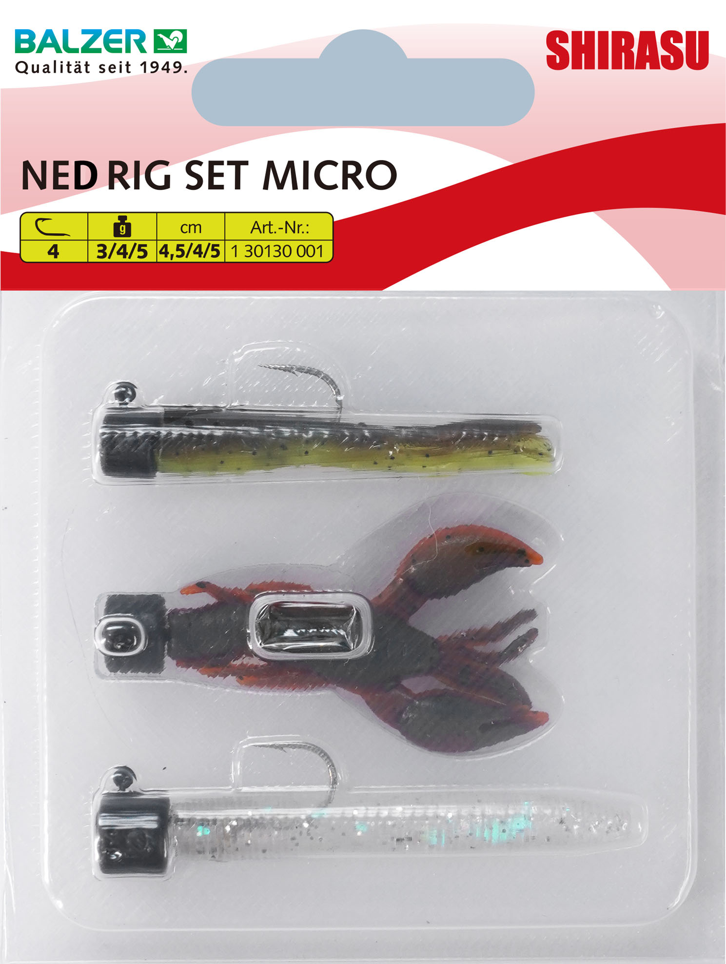Micro Ned Rig Set, 4,5cm, 3g, 4g, 5g