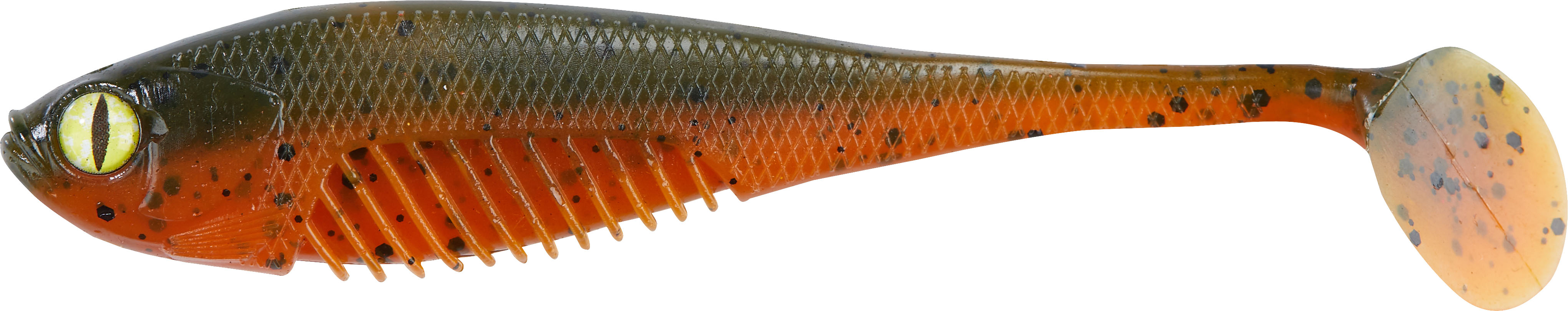 Shirasu Street Punker 7,5cm, Green Pumpkin-Amber Red