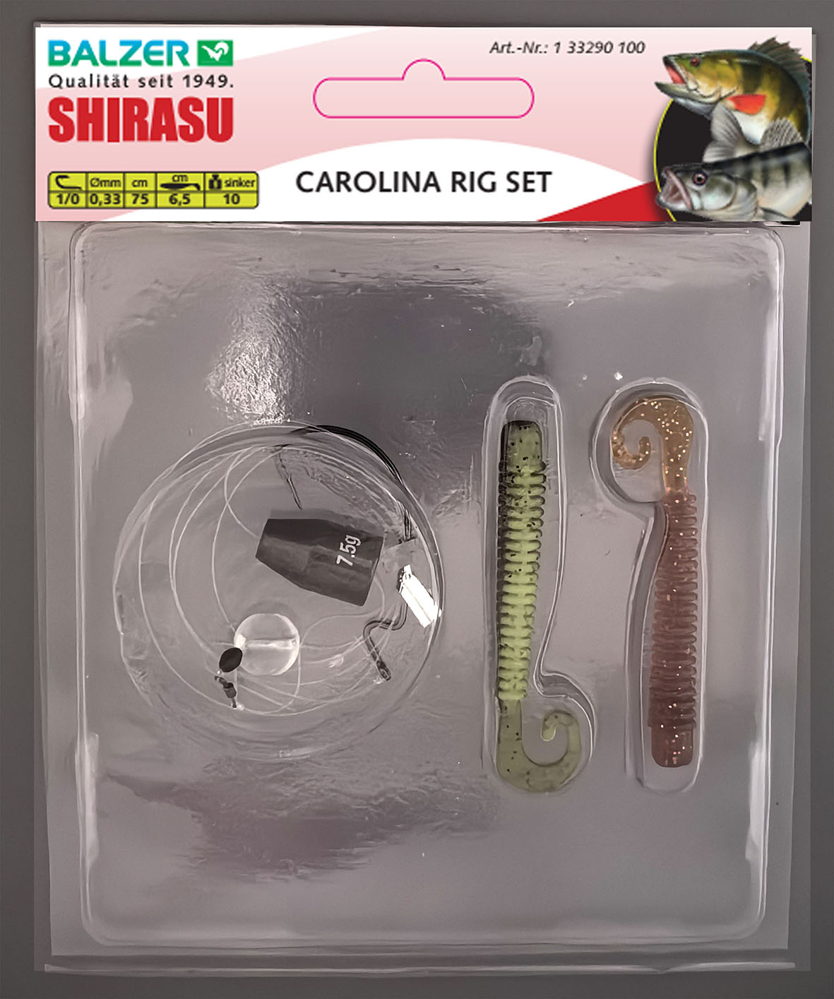 Carolina Perch, Gr. 1/0, 75cm Schnur 0,33mm, 6,5cm, 10g.