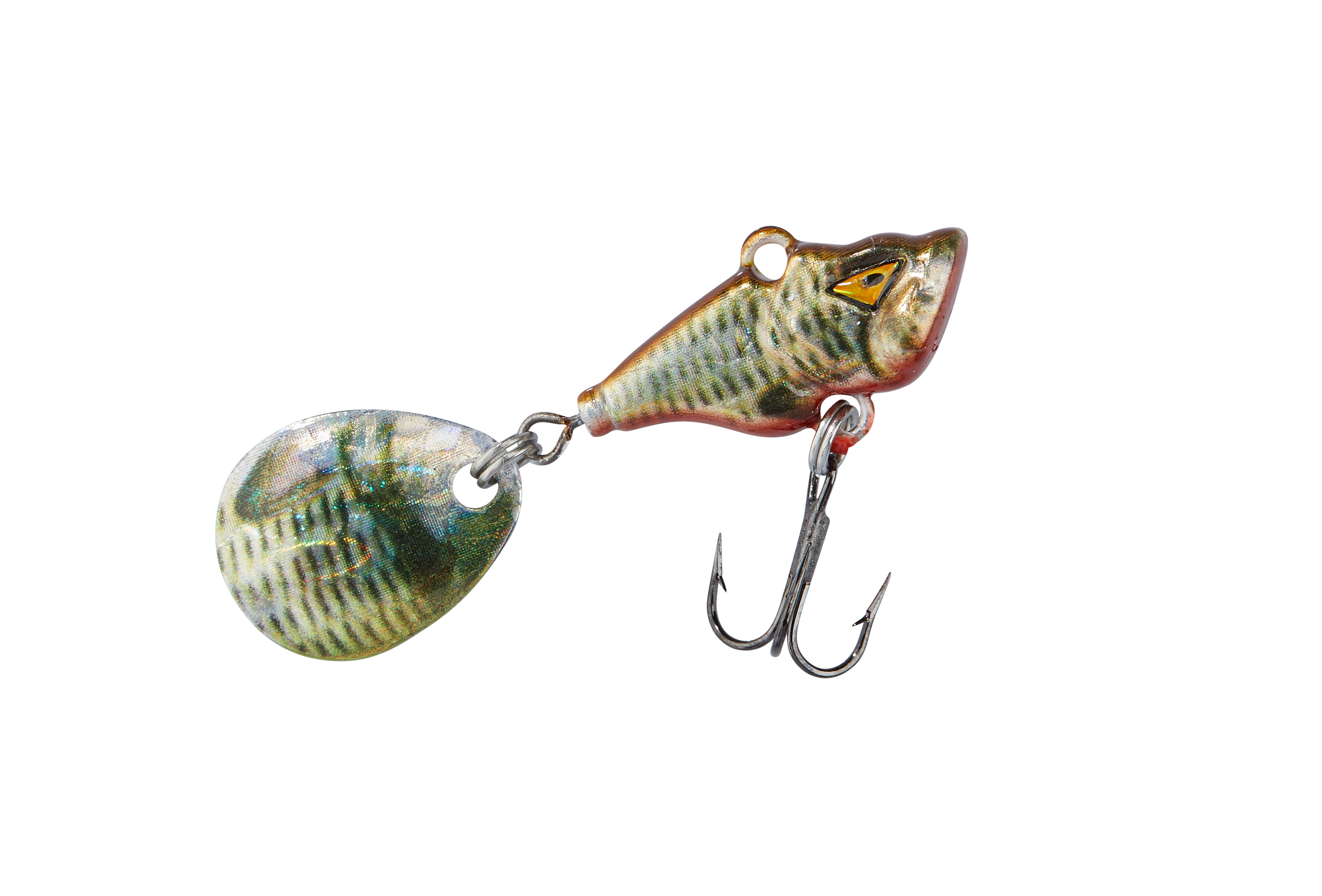 Shirasu Spin Buddy Evil Eye Rotfeder UV (Blei) 12,5g