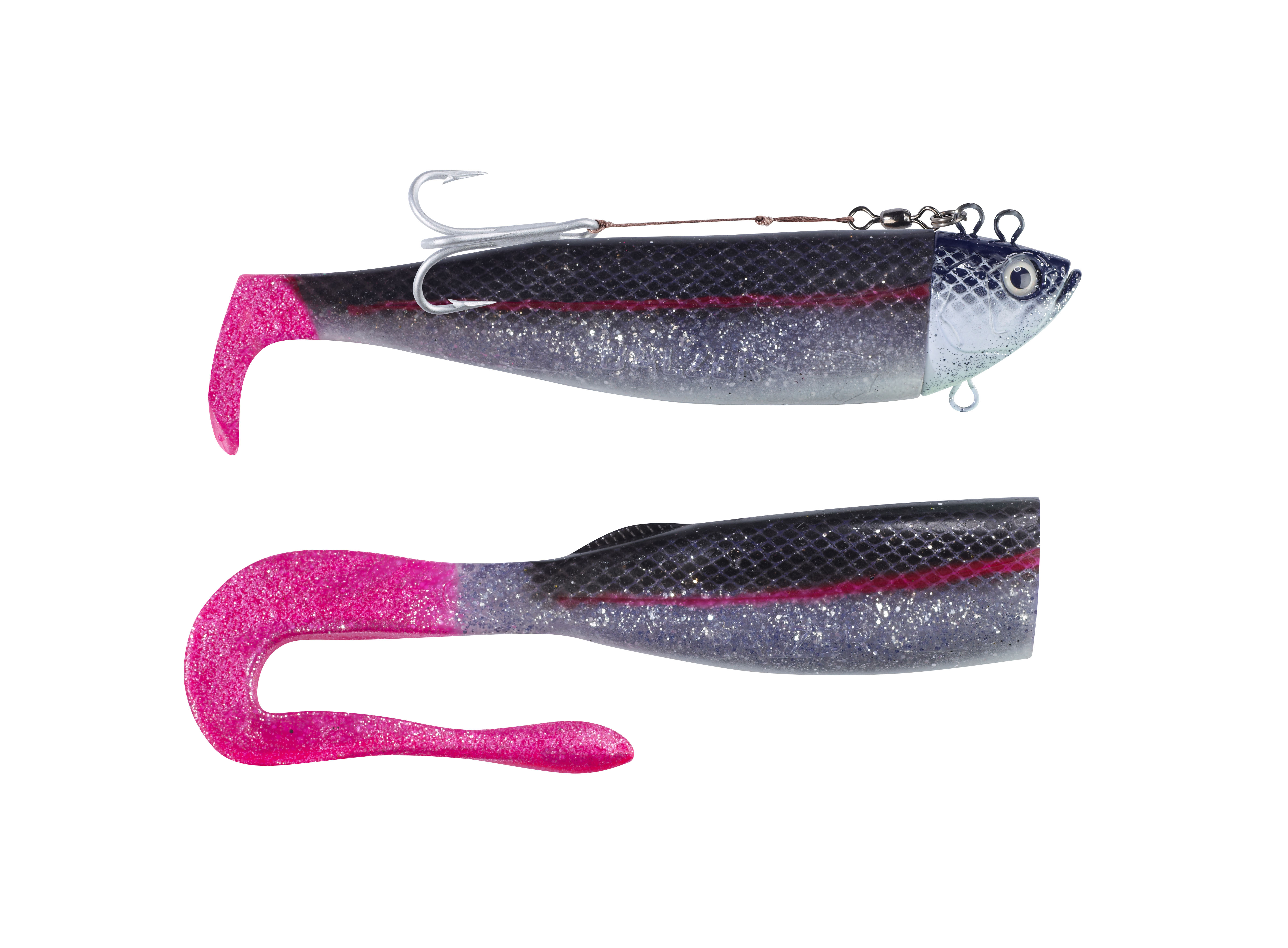 Adrenalin Arctic Shad schwarz-silber-Glitter/pinker Schwanz 400g