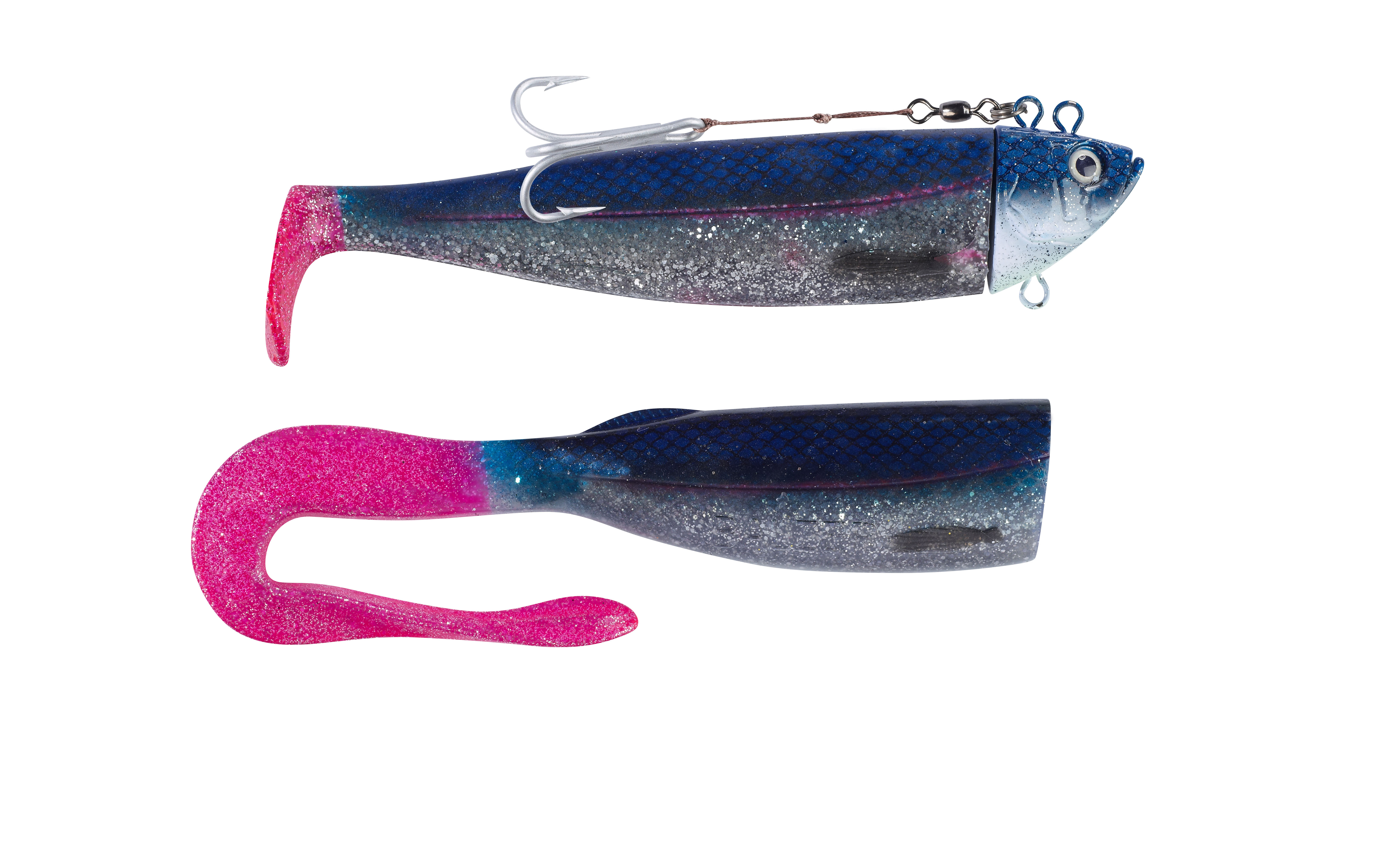 Adrenalin Arctic Shad blau-silber-Glitter/pinker Schwanz 400g