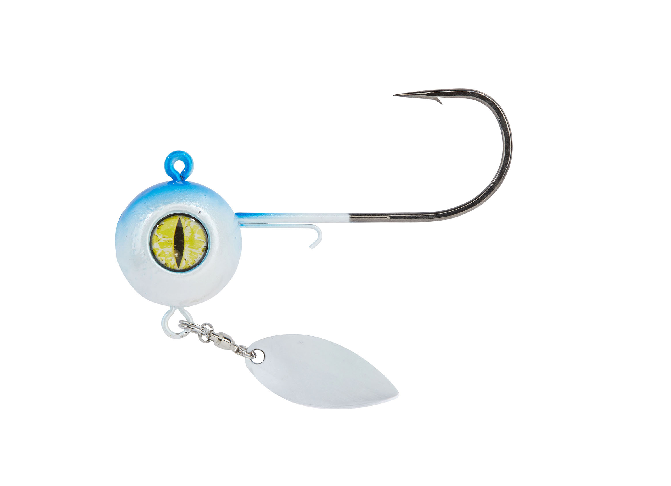 Valhall Bomb Jighead Heilbutt-Großdorsch Jighead mit Spinnerblatt, blau, 75g