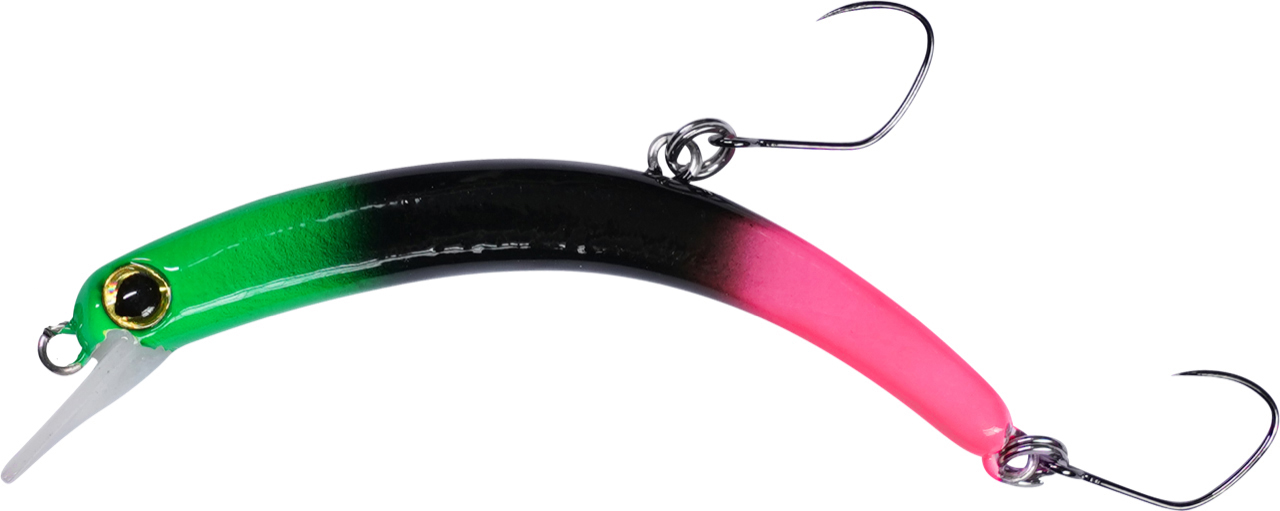 Forellen Wobbler PEACHY grün/schwarz/pink