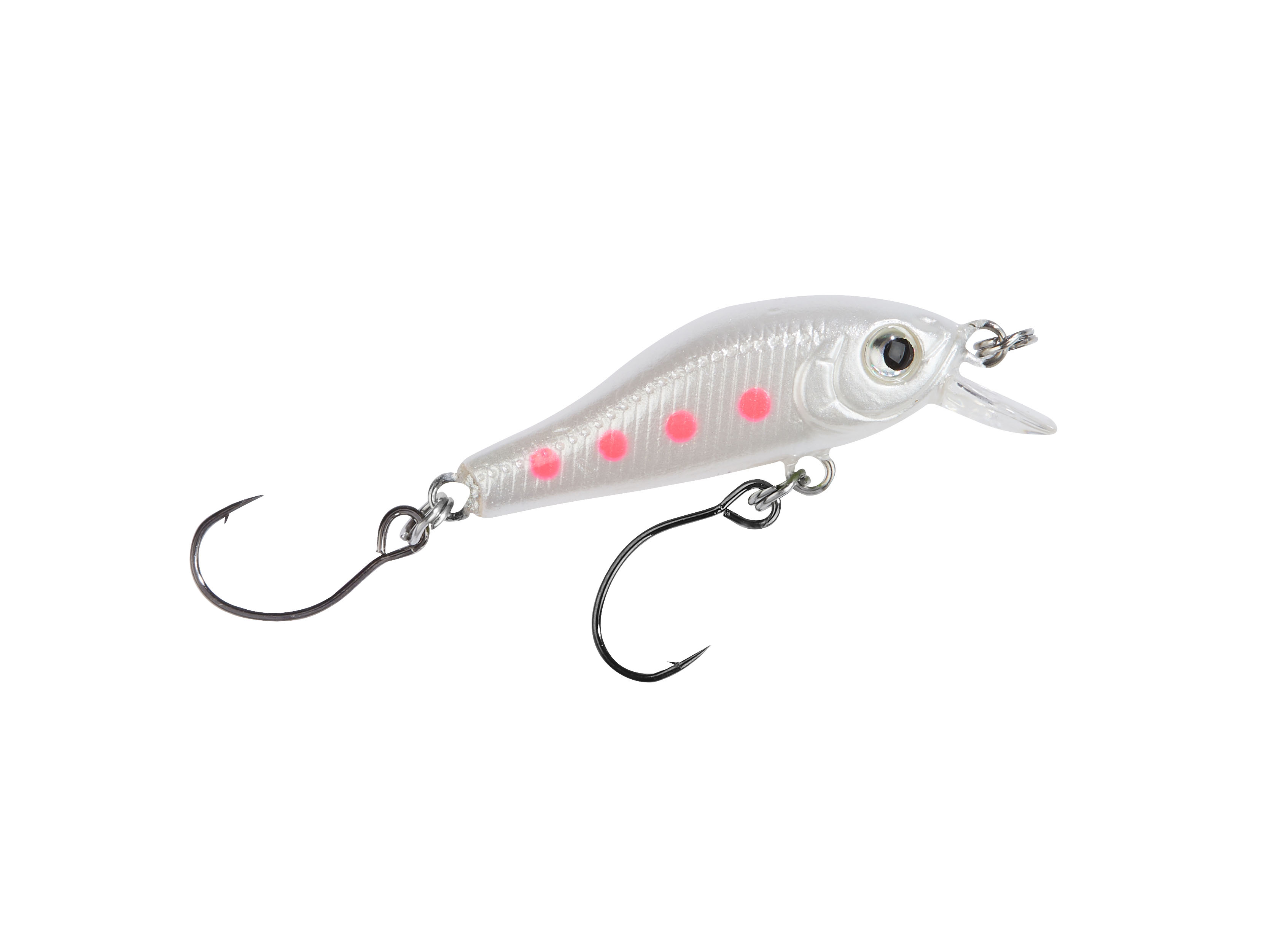 Trout Attack Minnow Wobbler UV weiß/pinke Punkte 3,5cm 2g