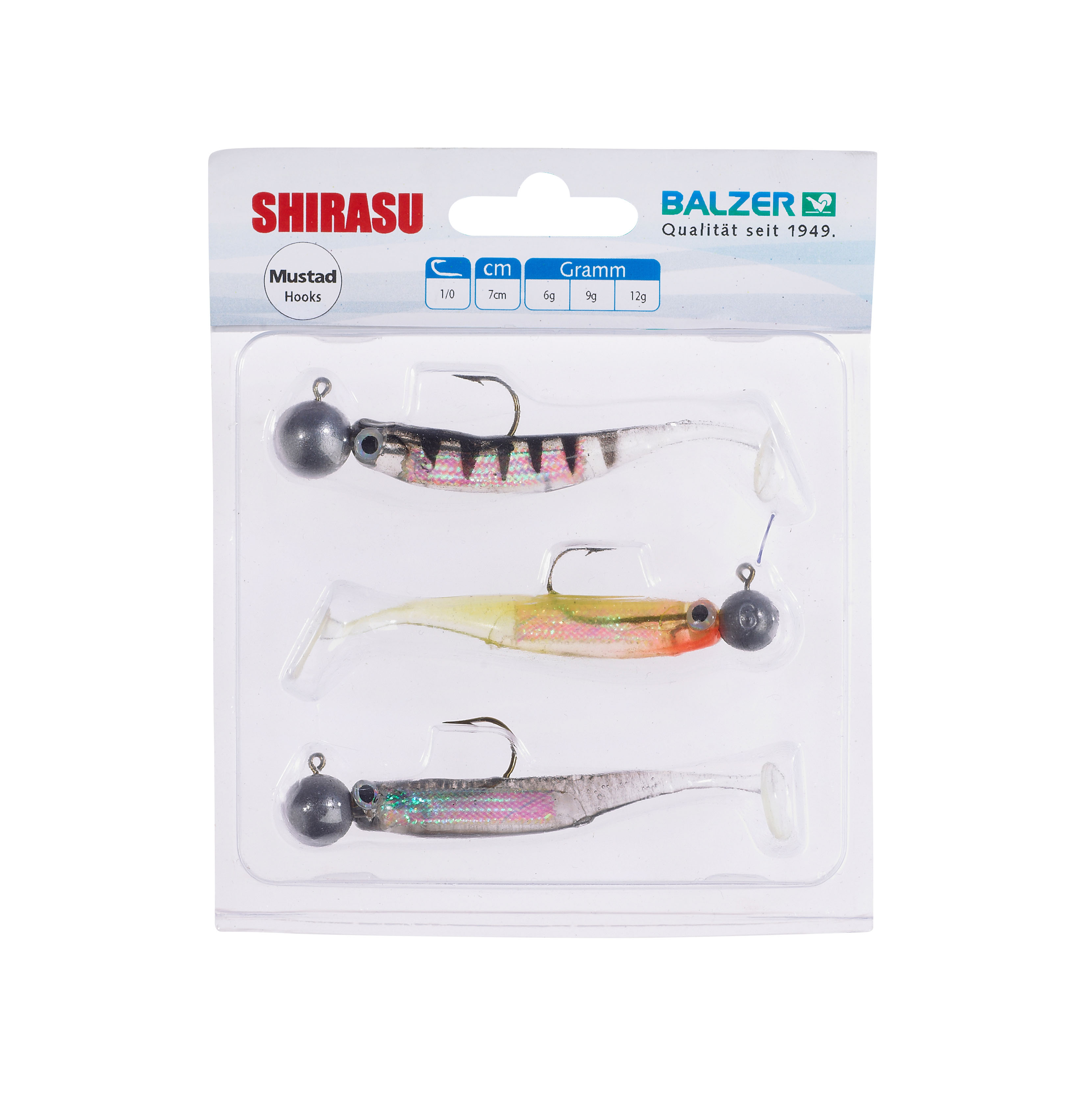 Shirasu Holo Yoko Shad Set/Jighead 7cm