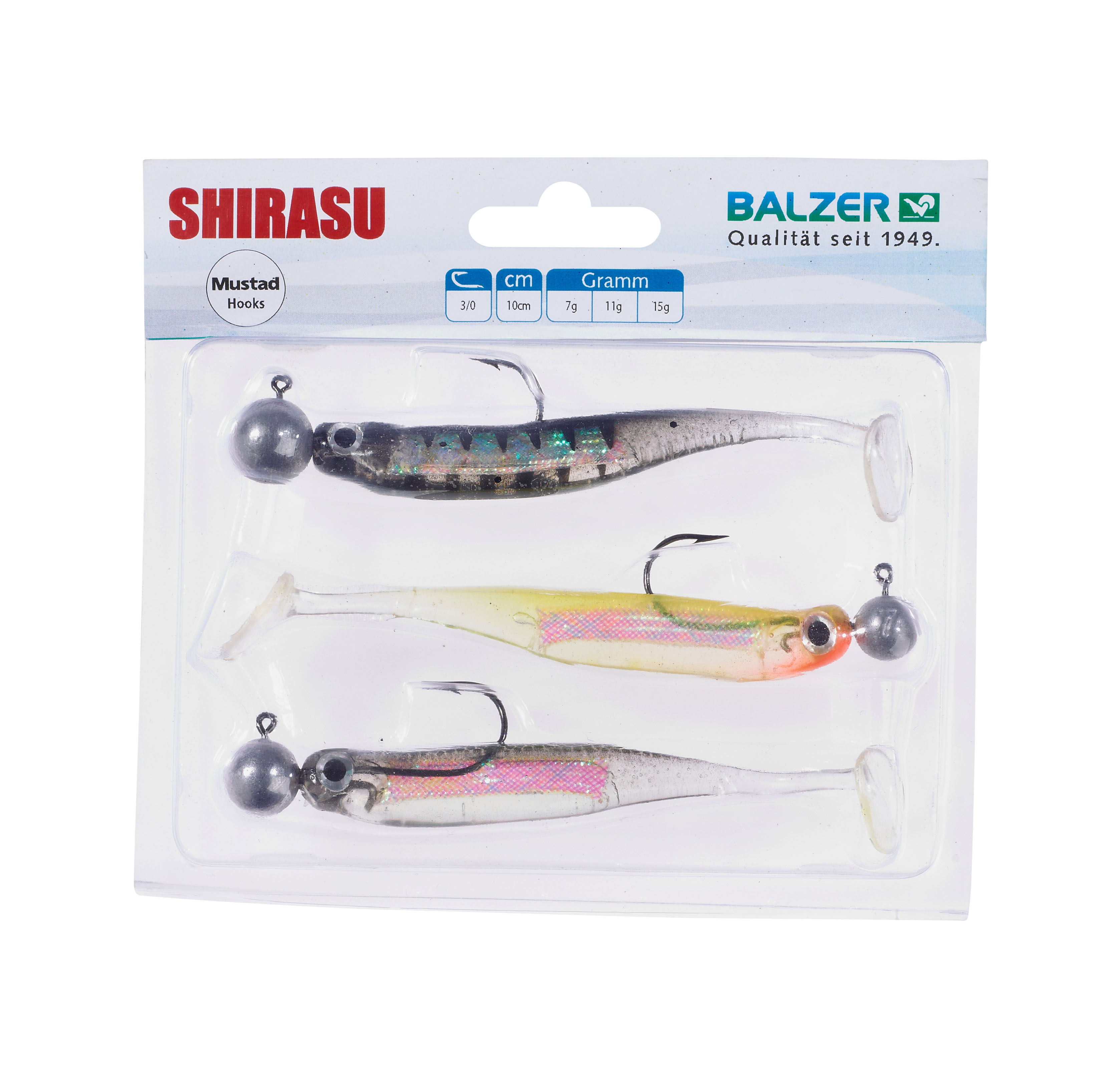 Shirasu Holo Yoko Shad Set/Jighead 10cm