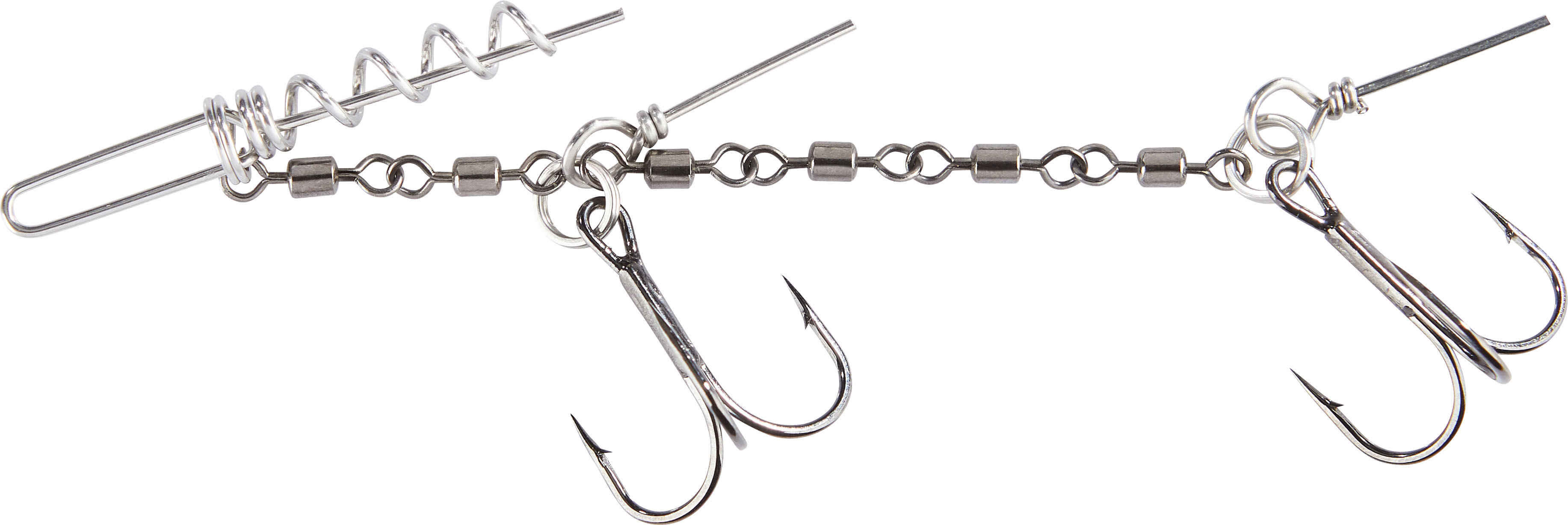 Anti Tangle Hecht System für Clip-On Wechselgewichte, 2 Drillinge #1/0