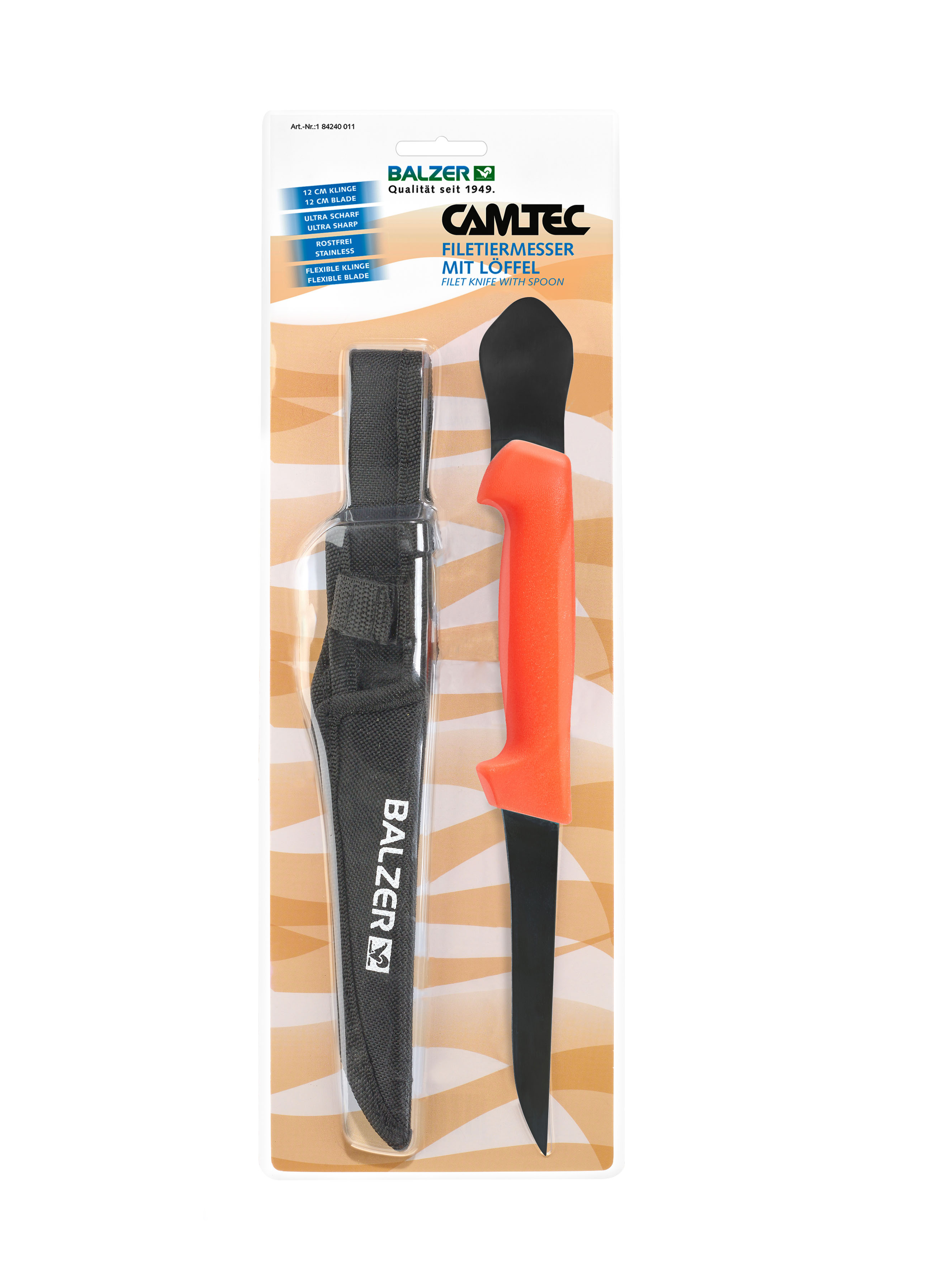 Camtec Filetiermesser mit Ausschaber 37cm