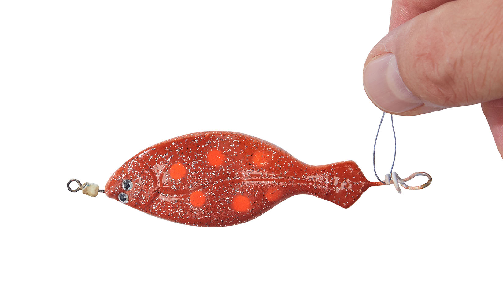 Edition Sea Anti-Tangle Plattfisch Blinker, 80g, Rot-Gelb