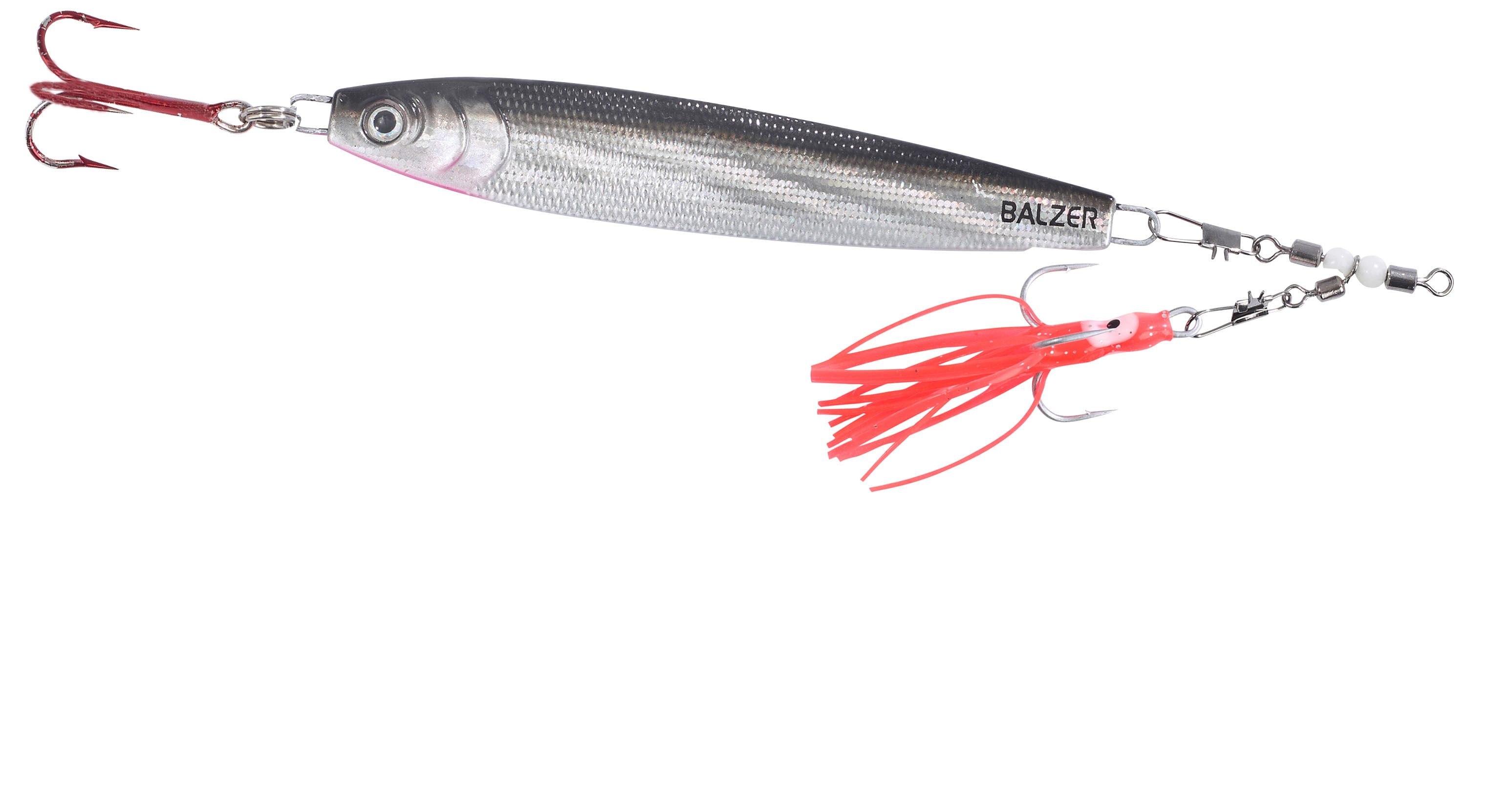71° North Oktopus mit Drilling japanrot 6,5cm 1/0