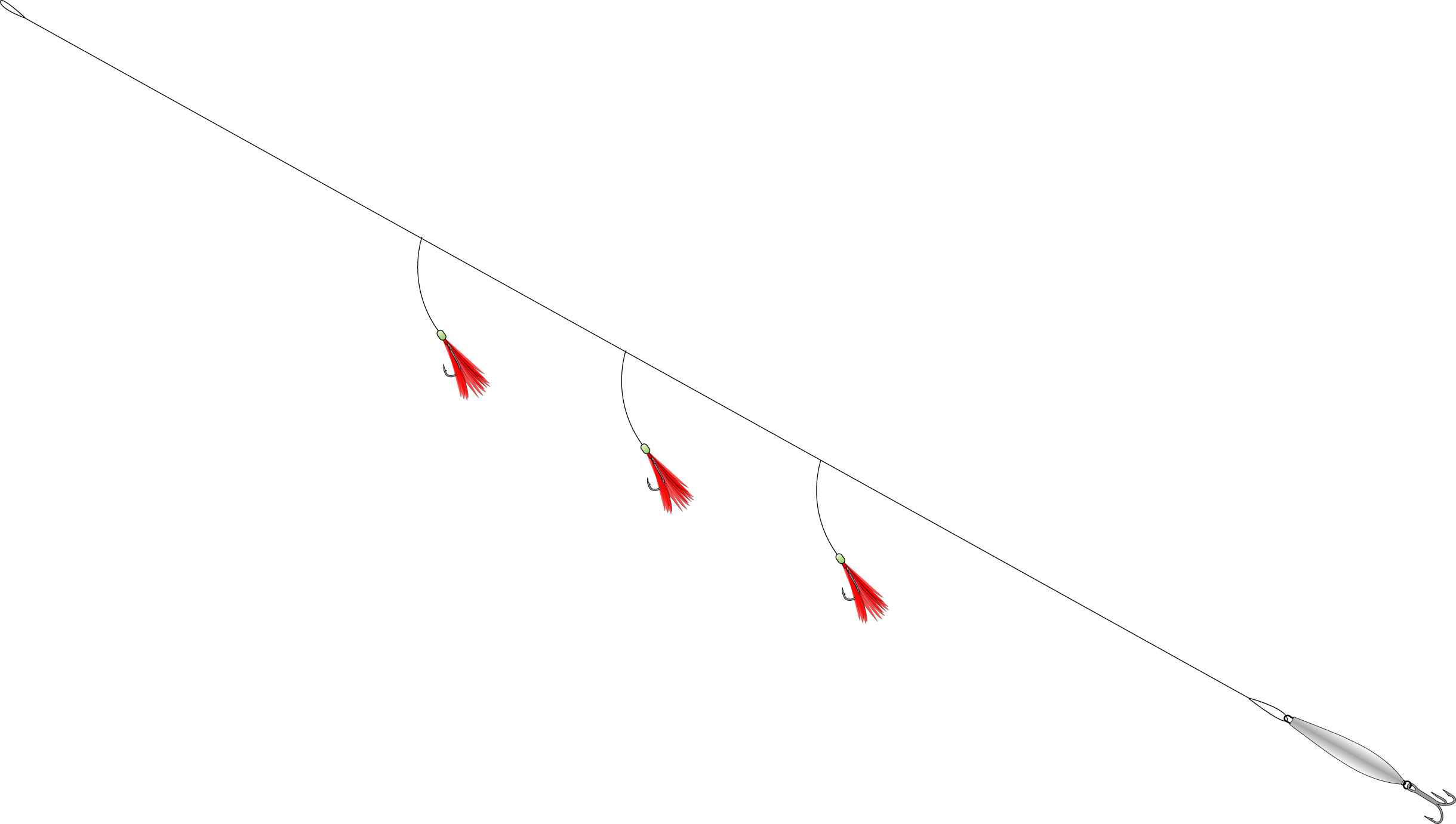 Makrelenvorfach blau reflex, 1,80m, 0,40/0,60mm, Hakengröße 1