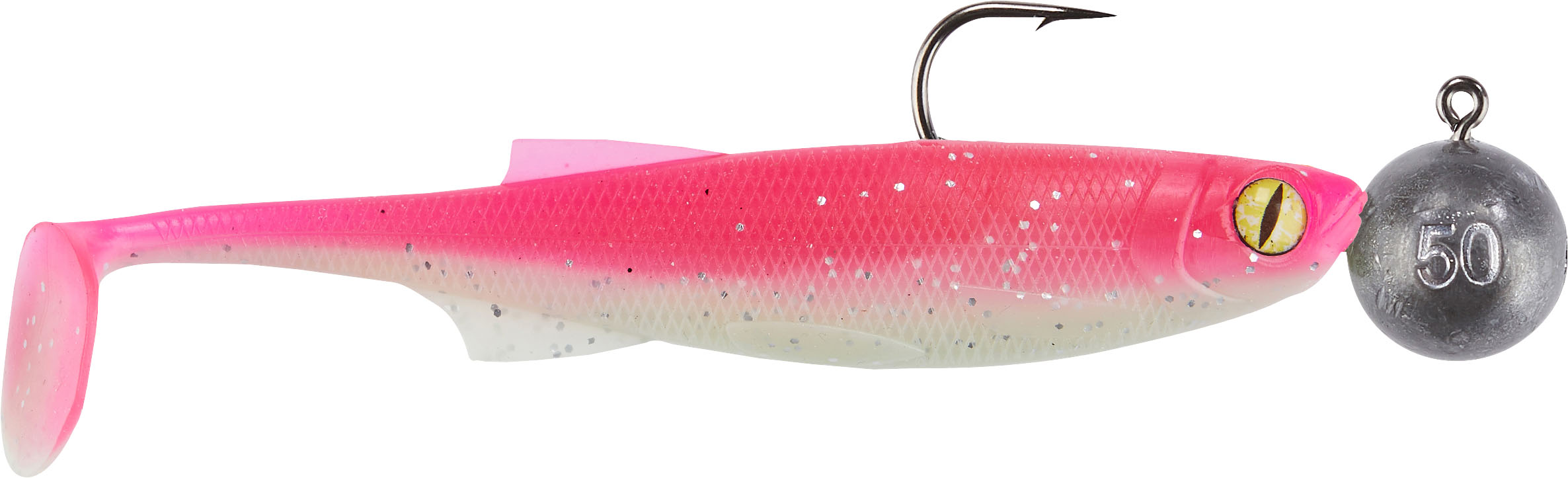 71 Grad Nord Gummiset Pollack-Köhler, 30g und 50g, 10 und 12cm, Pink-Weiss