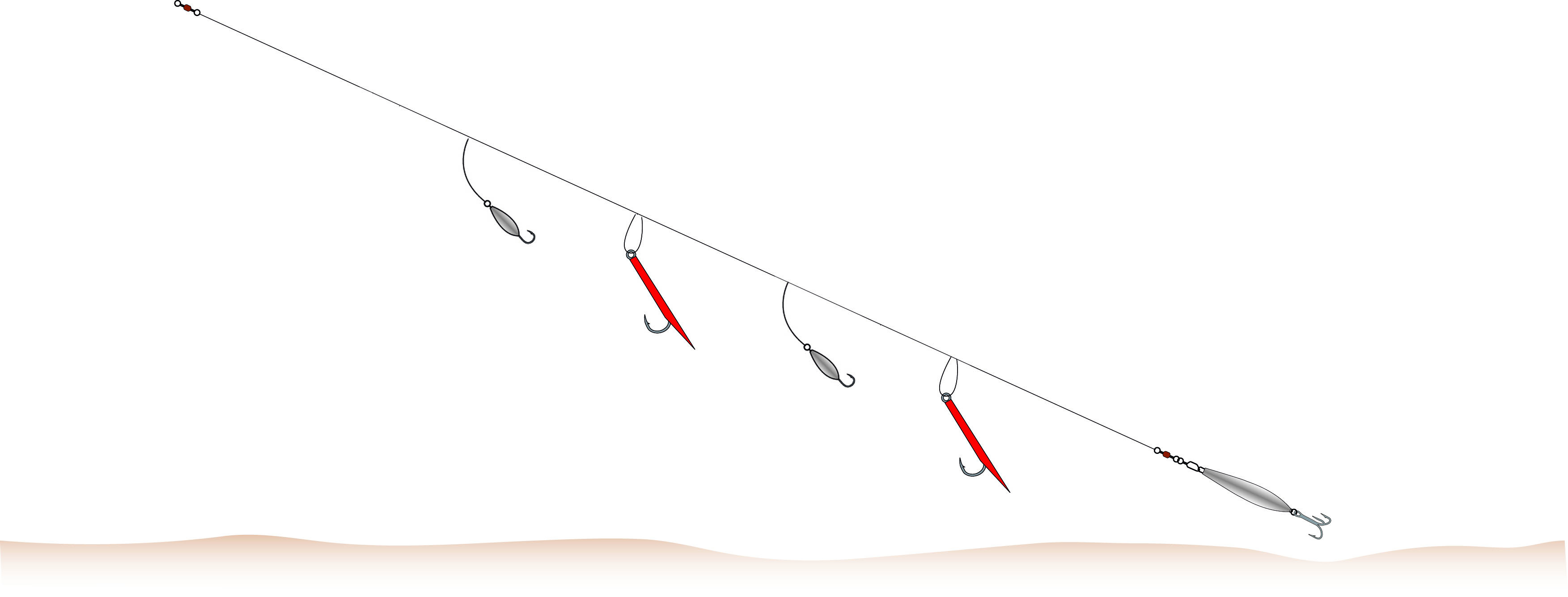 Gummi Makk-Dorschblinker System, klein, 4 Stück, weinrot