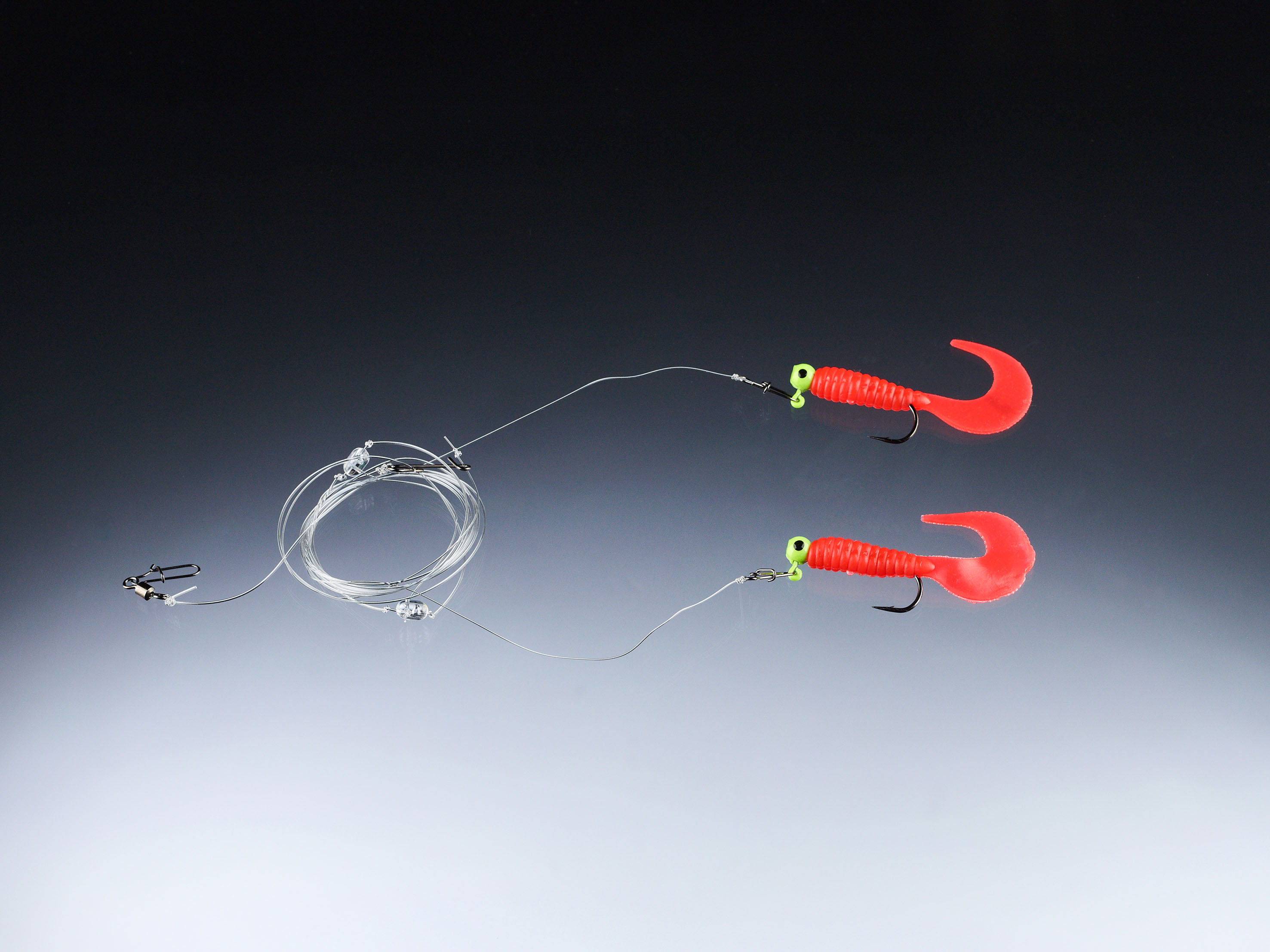 Edition Sea UV aktive Twister-Pilksysteme mit No Knot Schnurverbinder japanrot 1/0 3g 1x