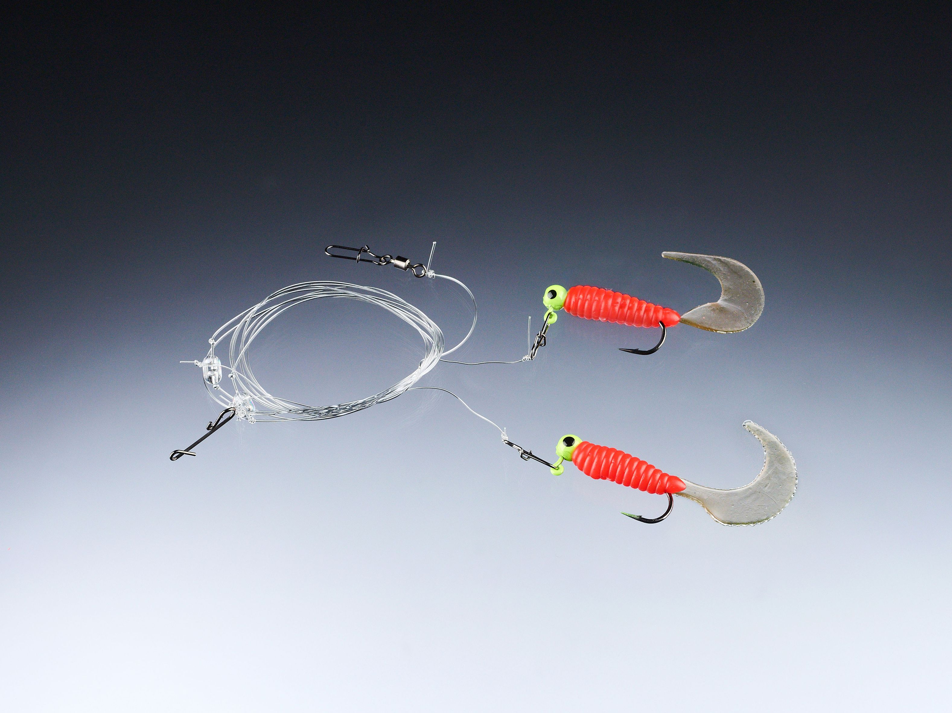 Edition Sea UV aktive Twister-Pilksysteme mit No Knot Schnurverbinder motoroil-japanrot 1/0 3g 1x