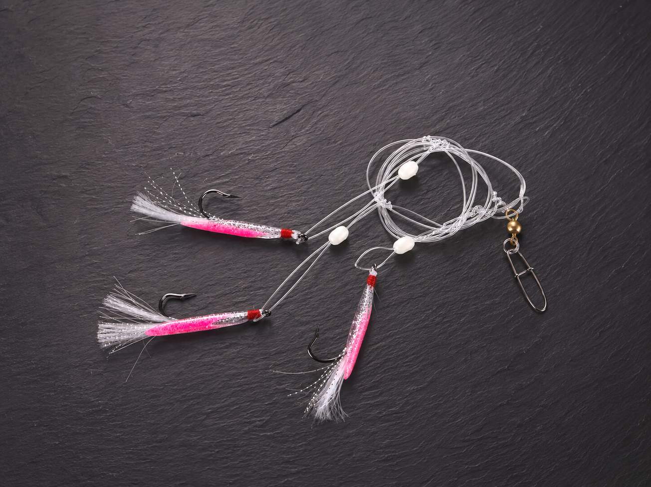 Cod-/Coalfish System, pink, mit 3 Haken 4/0