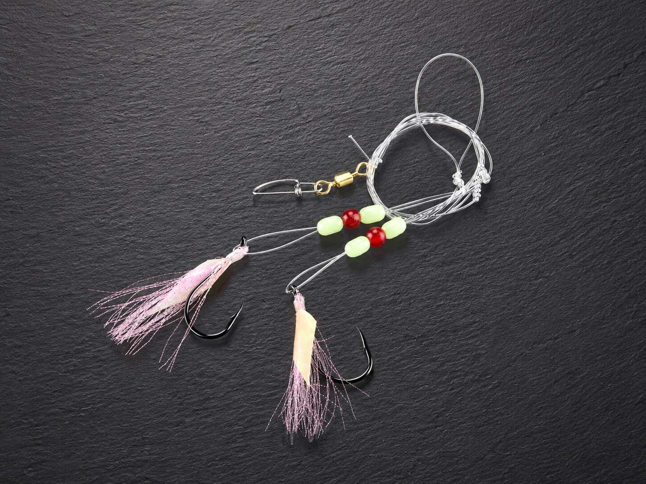 Cod-/Coalfish System, pink, mit 2 Haken