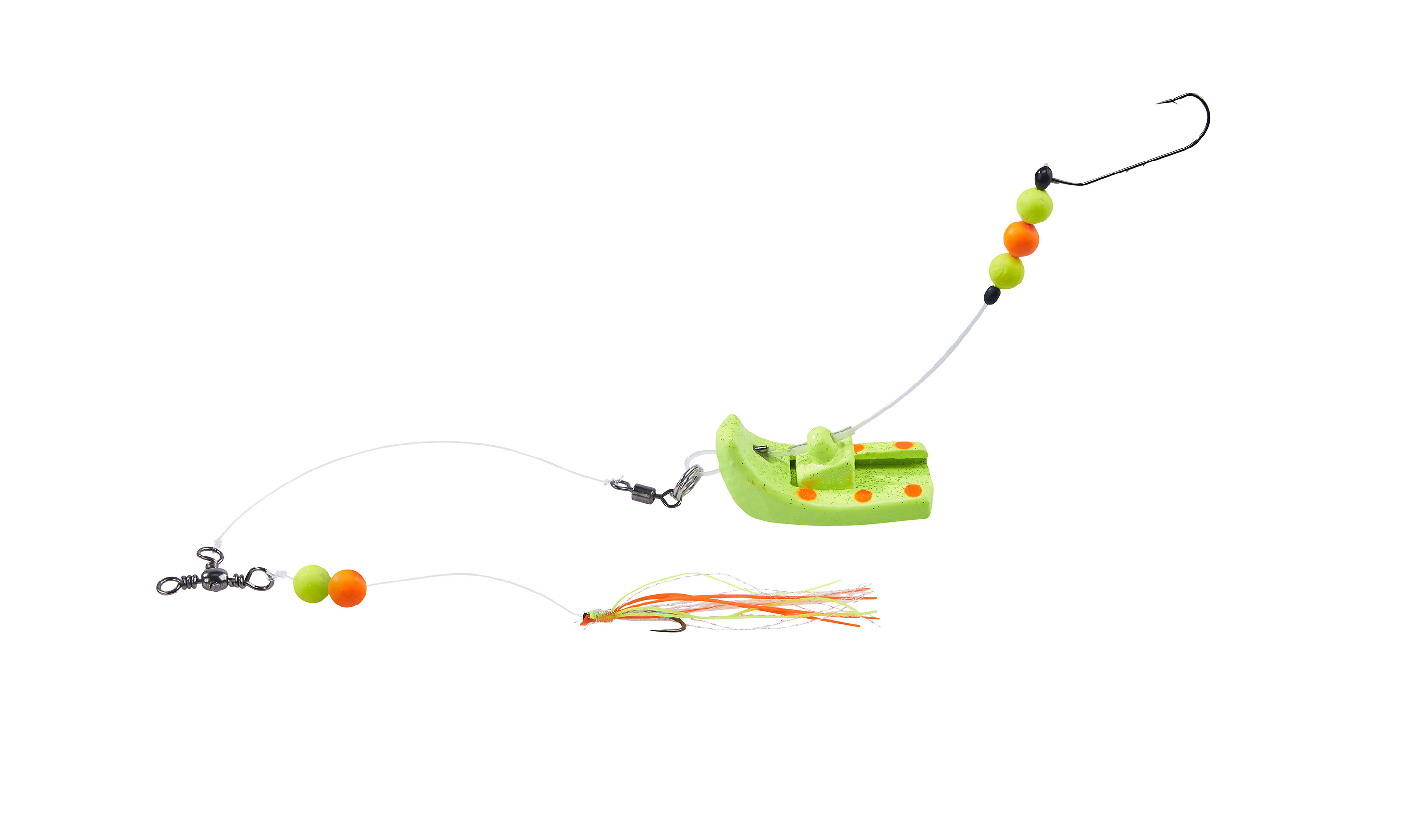 Plattfisch Perchman Rig, Gelb-Rote Punkte, 40g